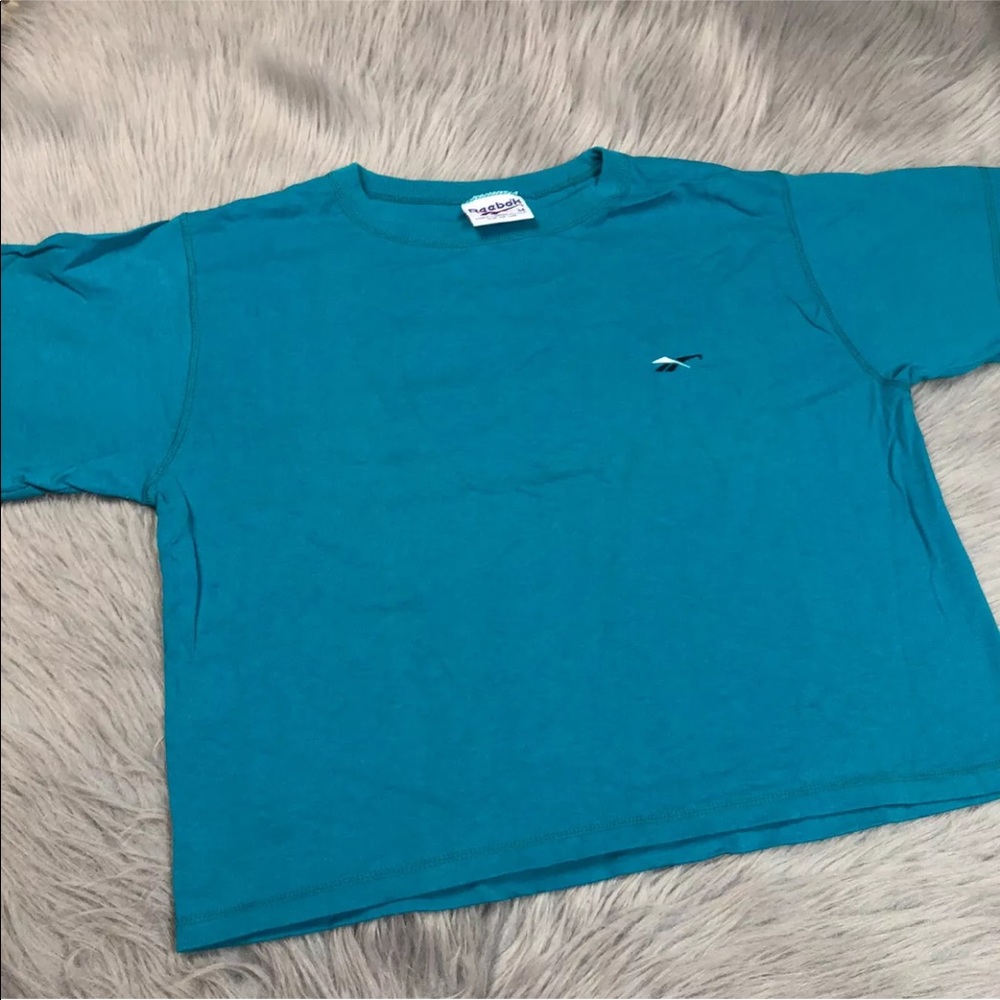Vintage Reebok Turquoise Made Usa Crop T Shirt